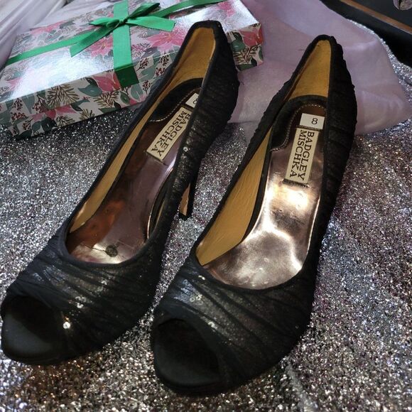 BADGLEY MISCHKA  Sequin Embellished Pump Shoes - Picture 2 of 5